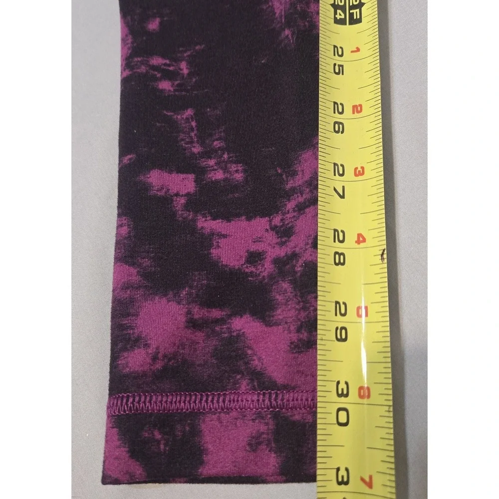 Lululemon Wunder Under Crop II Purple/Black Tie Dye Mid-rise Leggings Size 4